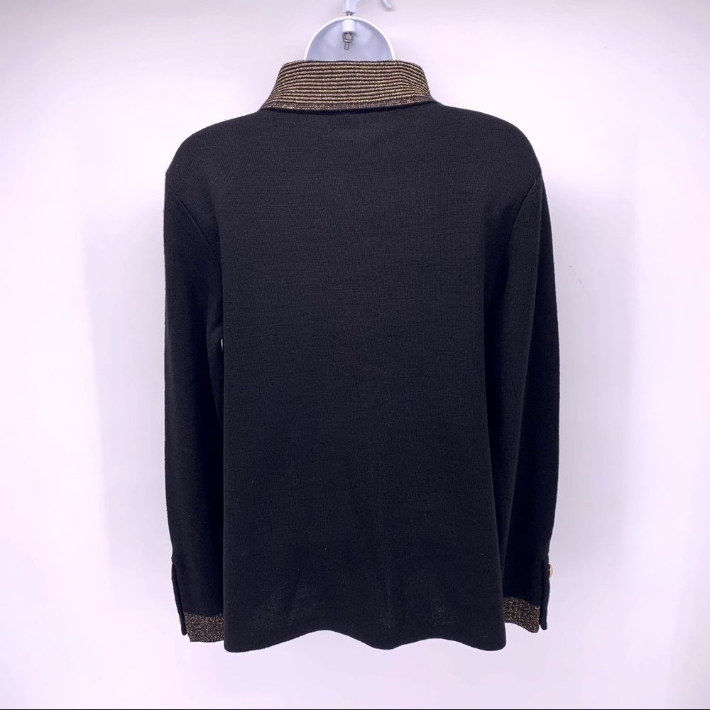 VINTAGE Benjamin Bodin Black and Gold Button Down Cardigan Size Small - Picture 7 of 7